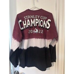 Fanatics 2022 Stanley Cup Champion NHL Colorado Avalanche Hockey Tie Dye Shirt M